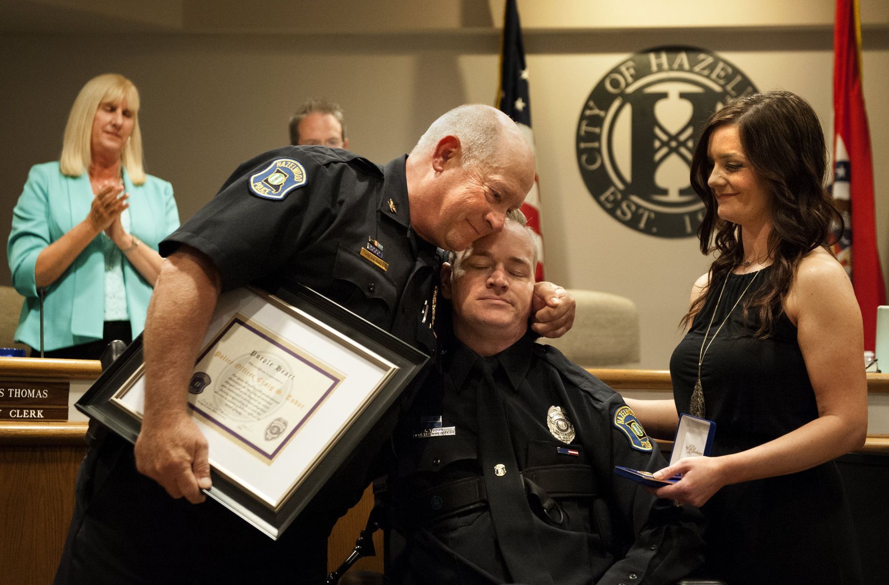 Hazelwood police officer Craig Tudor honored with Purple Heart award